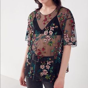 **SOLD** UO x Kimchi Blue Floral Mesh Top